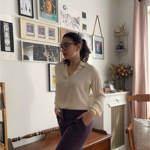 True vintage bell-sleeve Valentino silk blouse